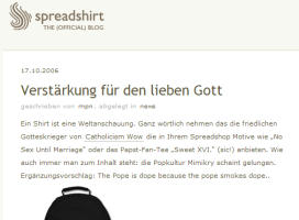 Spreadshirt Blog: Verstärkung für den lieben Gott