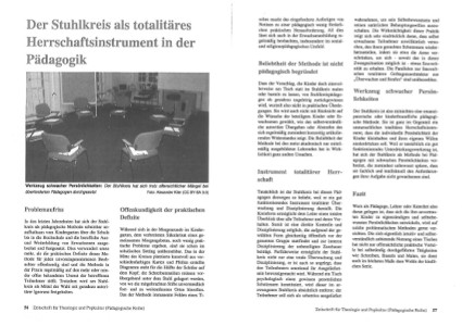 Der Stuhlkreis als totalitres Herrschaftsinstrument in der Pdagogik